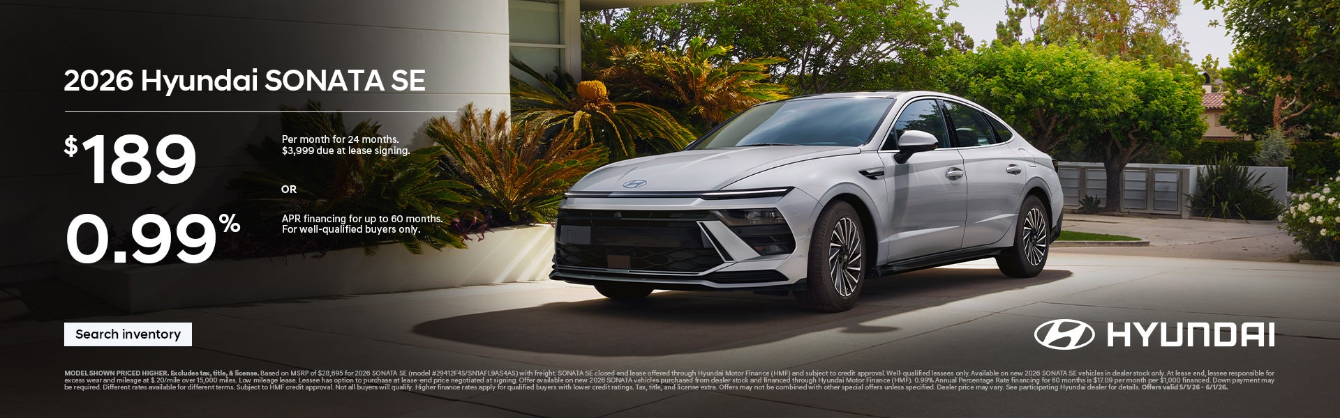 2026 Hyundai Sonata APR or Lease Offer